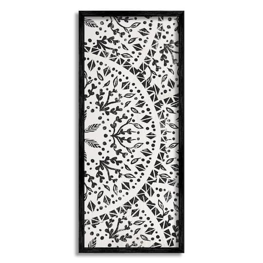 Stupell Industries Boho Fractal Pattern Study Vintage Style Distressed Botanicals Framed Wall Art